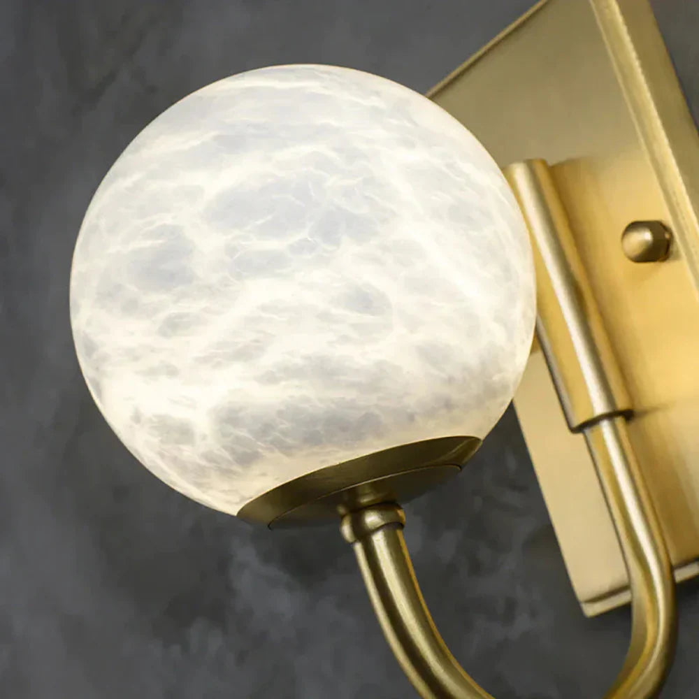 Modern Spherical Alabaster Wall Light