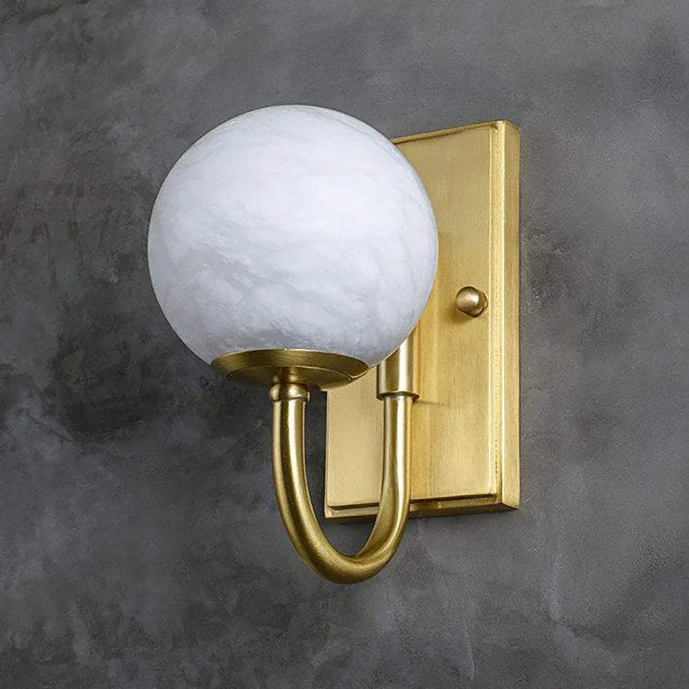 Modern Spherical Alabaster Wall Light