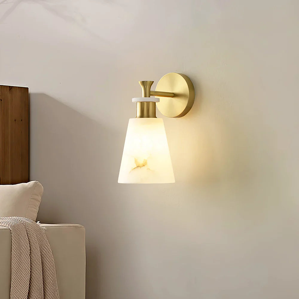 Modern Tapered Alabaster Wall Sconce
