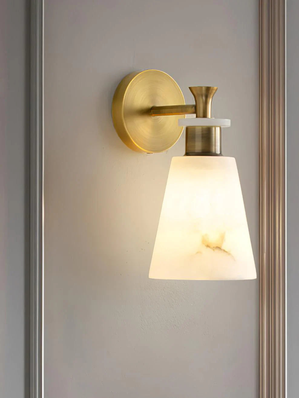 Modern Tapered Alabaster Wall Sconce