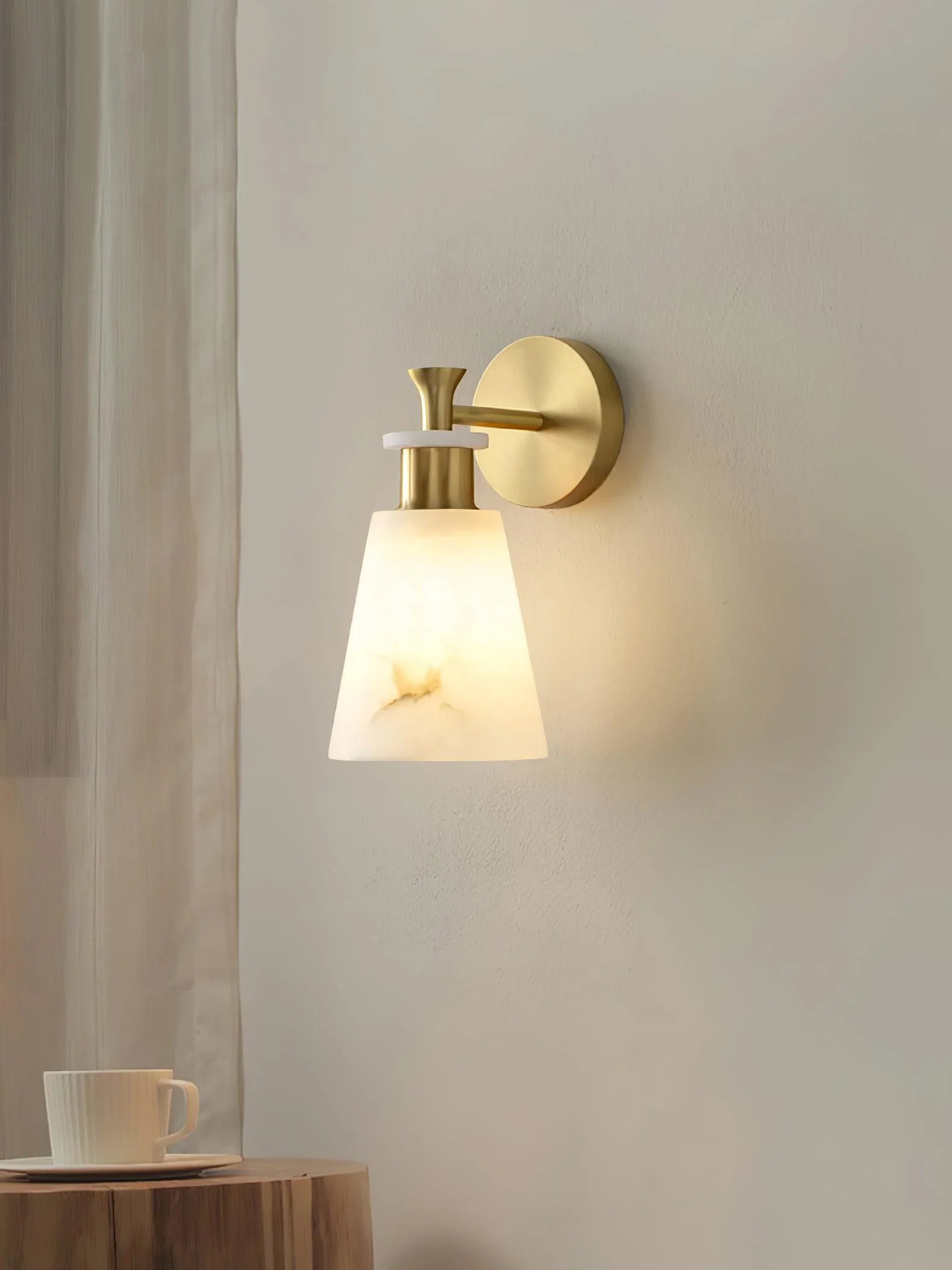 Modern Tapered Alabaster Wall Sconce