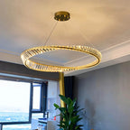 Modern Luxury Metal Glass Ring Chandelier
