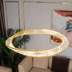 Modern Luxury Metal Glass Ring Chandelier