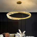 Modern Luxury Metal Glass Ring Chandelier
