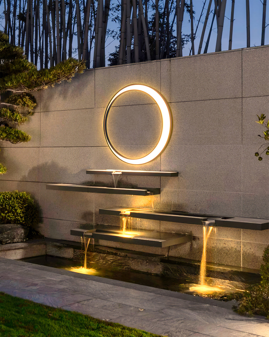 Moon Solar Outdoor Wall Lamp