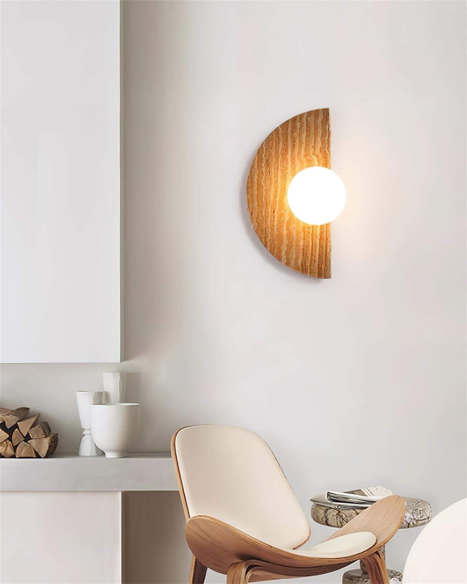 Moon Travertine Wall Light