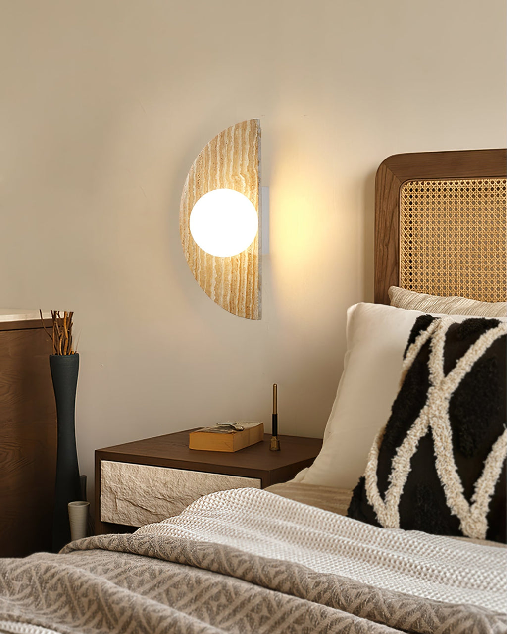 Moon Travertine Wall Light
