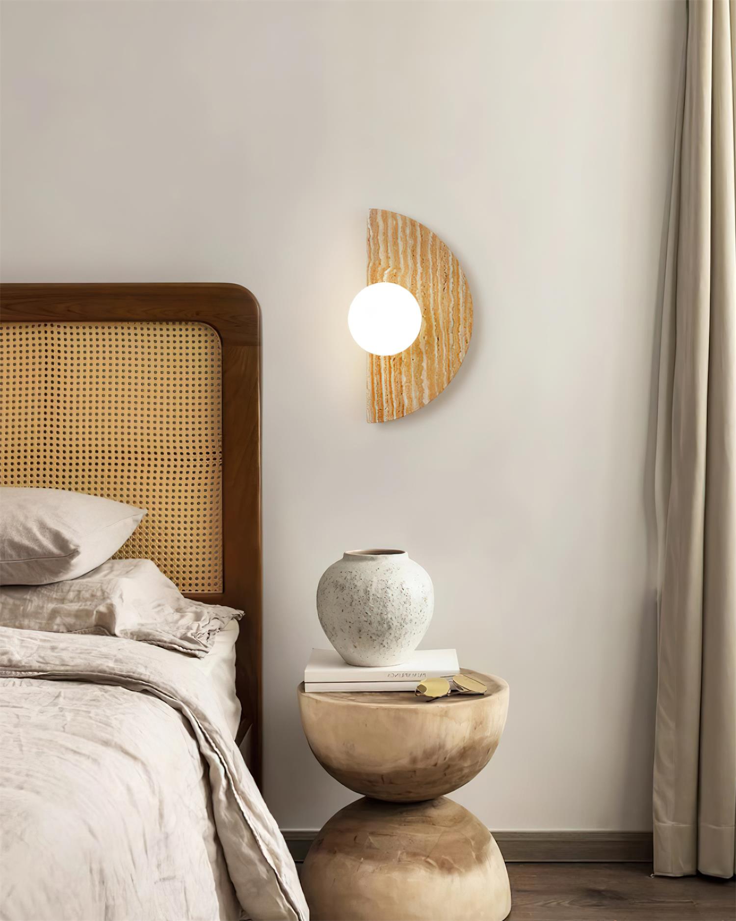 Moon Travertine Wall Light