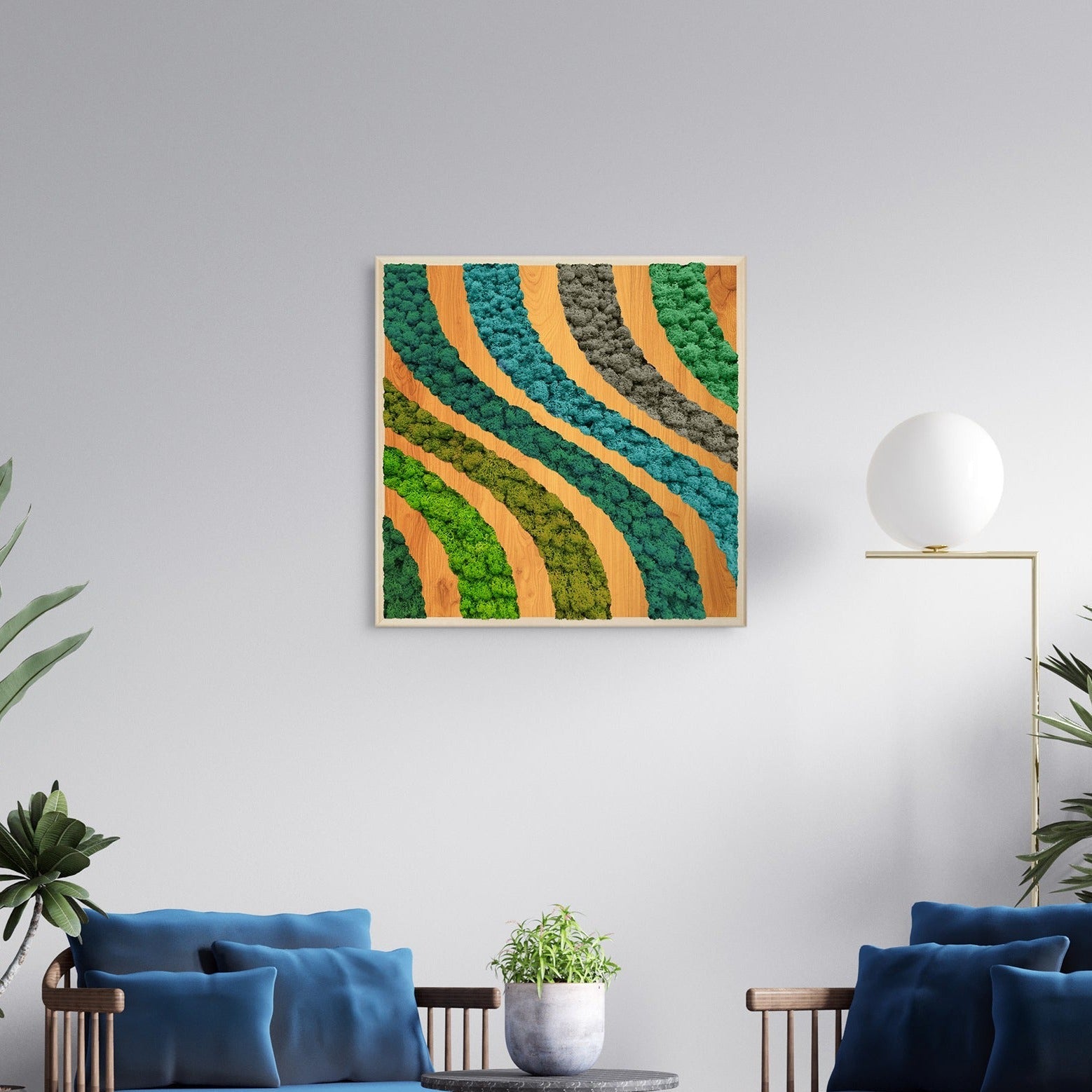 Preserved Moss Wall Art — Short Wave | Framed Botanical Décor