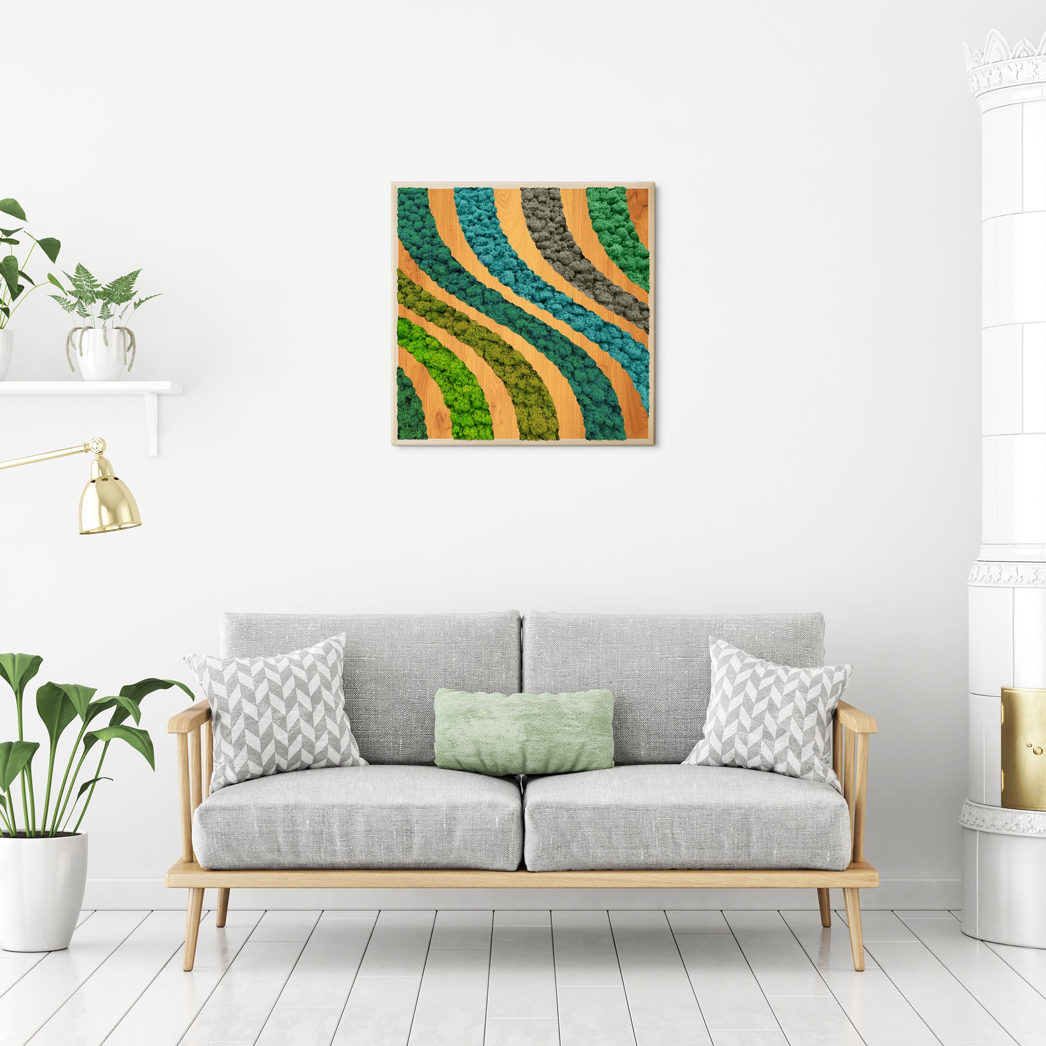 Preserved Moss Wall Art — Short Wave | Framed Botanical Décor