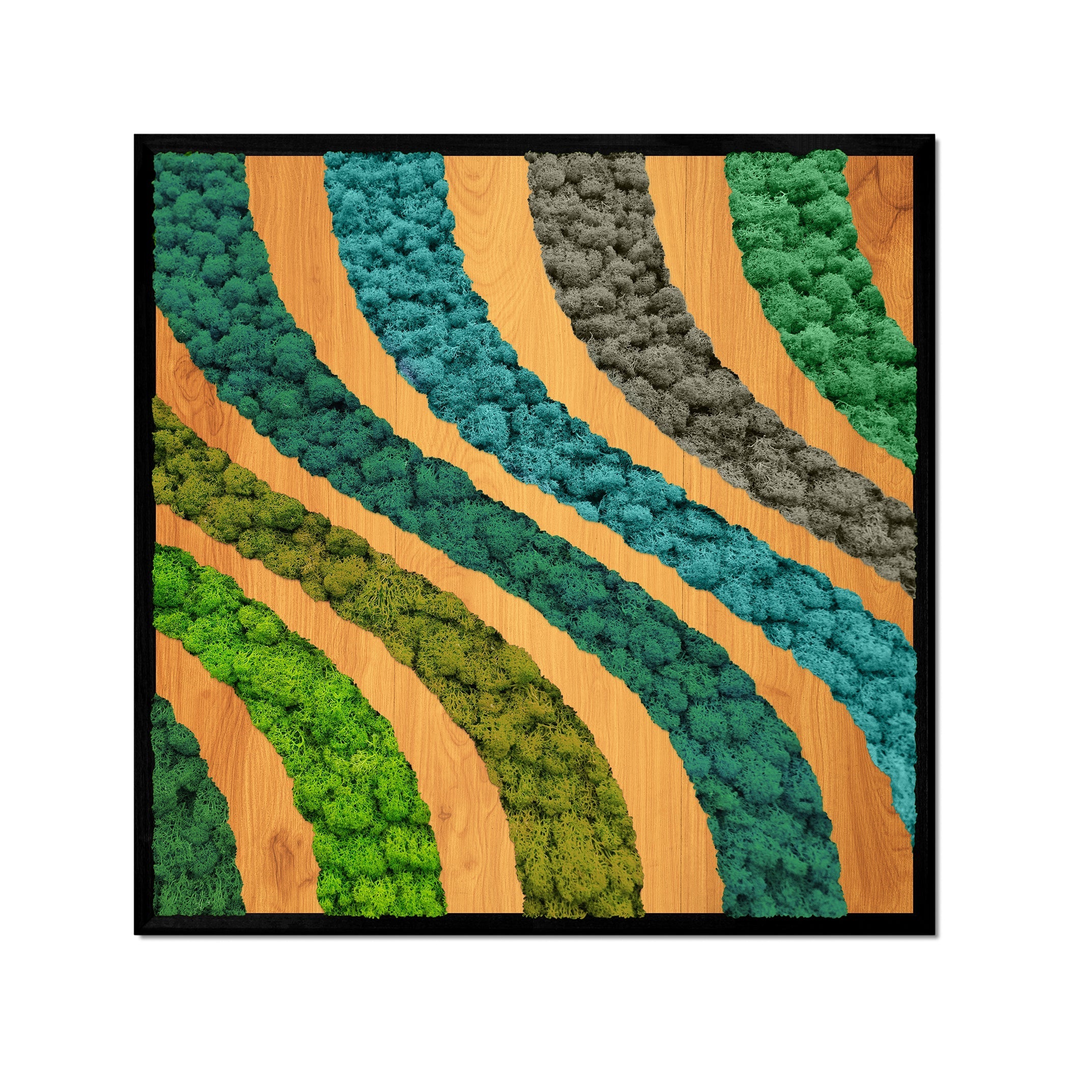 Preserved Moss Wall Art — Short Wave | Framed Botanical Décor