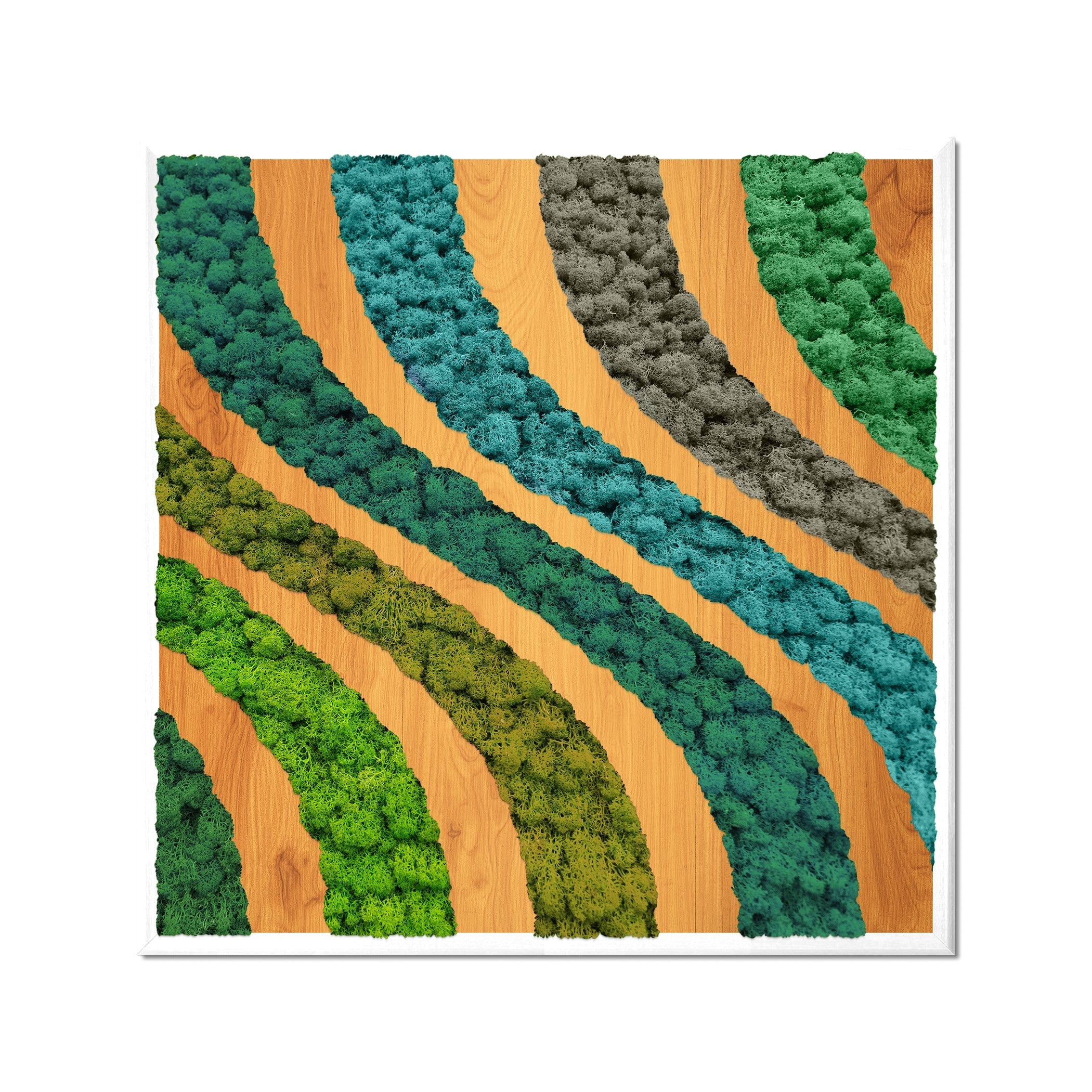 Preserved Moss Wall Art — Short Wave | Framed Botanical Décor