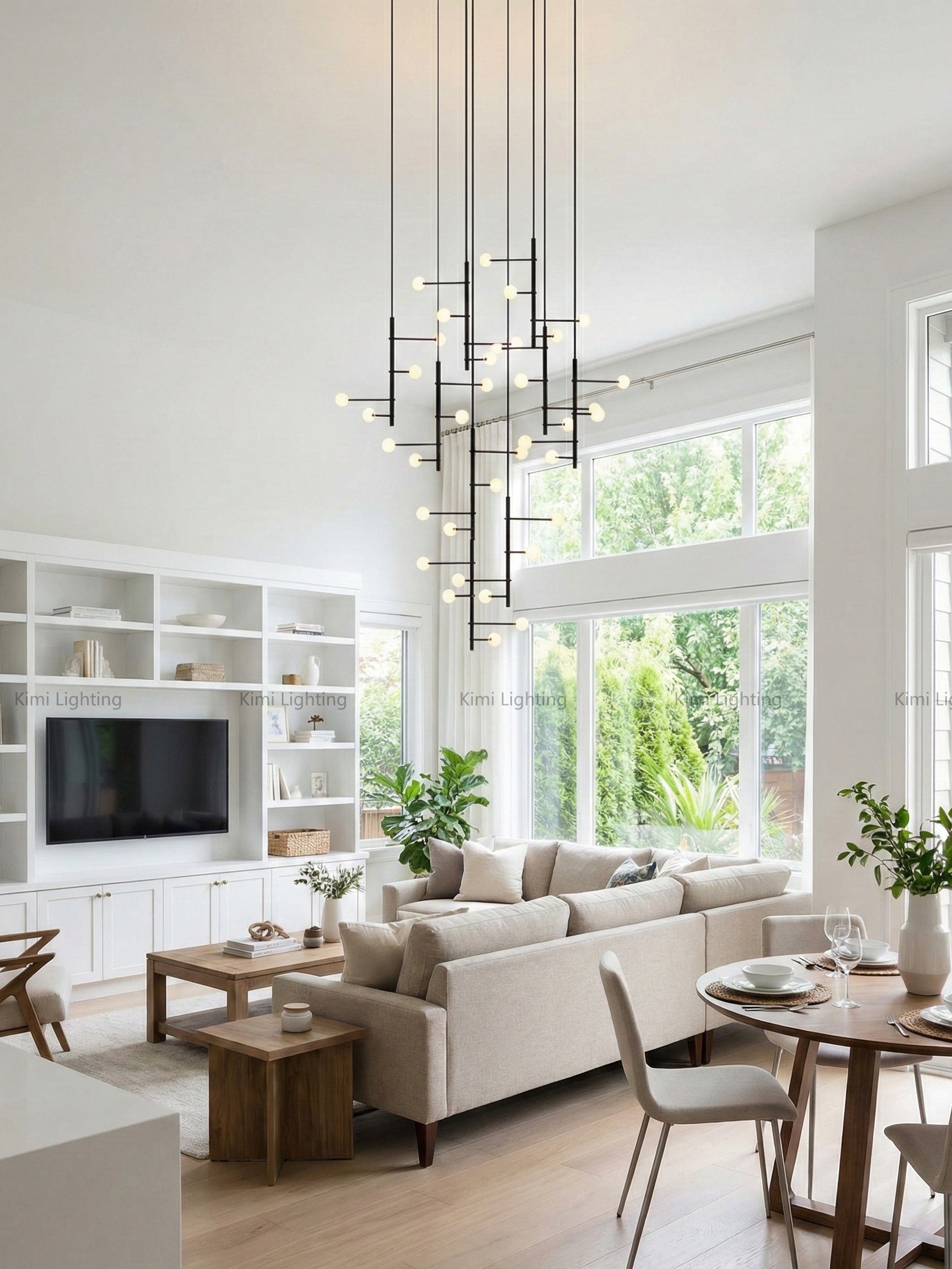 Multi Arm Opal Shade Chandelier