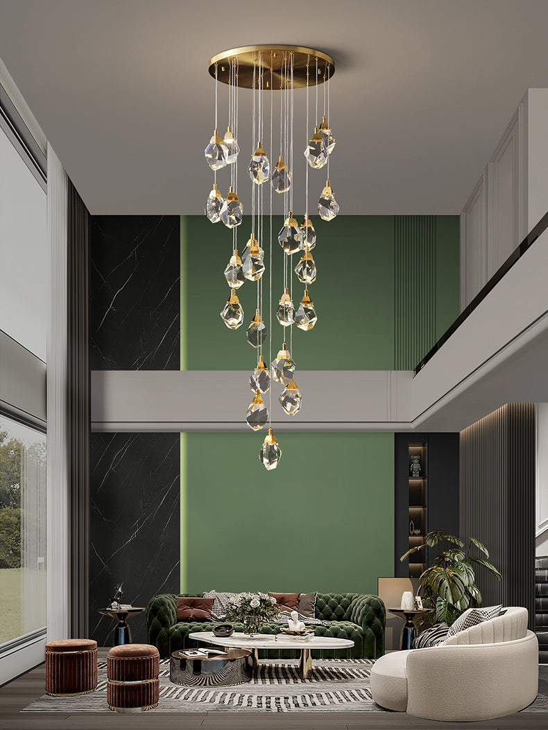 Crystal Rock Staircase Pendant Light