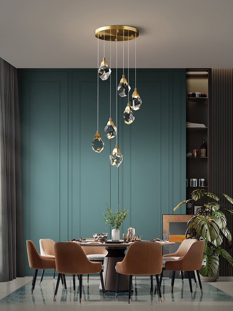 Crystal Rock Staircase Pendant Light