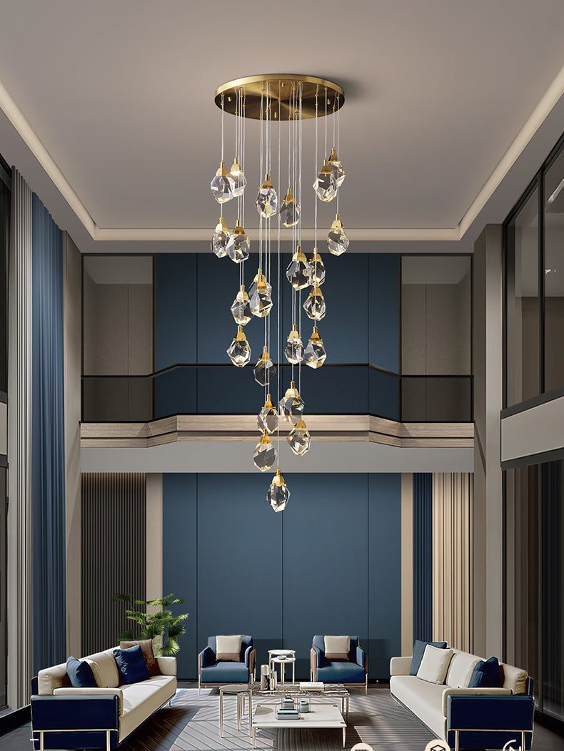 Crystal Rock Staircase Pendant Light