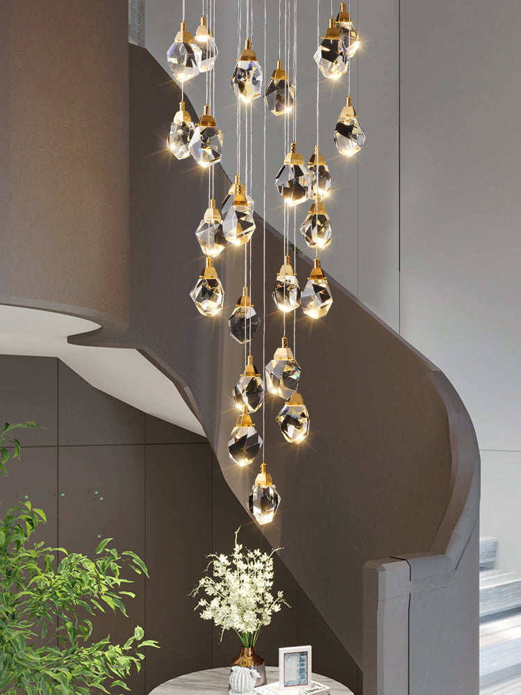 Crystal Rock Staircase Pendant Light