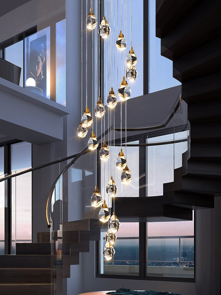 Crystal Rock Staircase Pendant Light