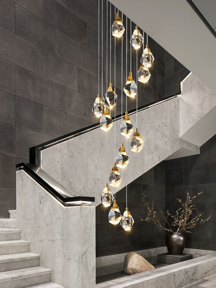 Crystal Rock Staircase Pendant Light
