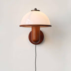 Mushroom Wood Wall Lamp – Rustic Organic Bedroom Wall Sconce