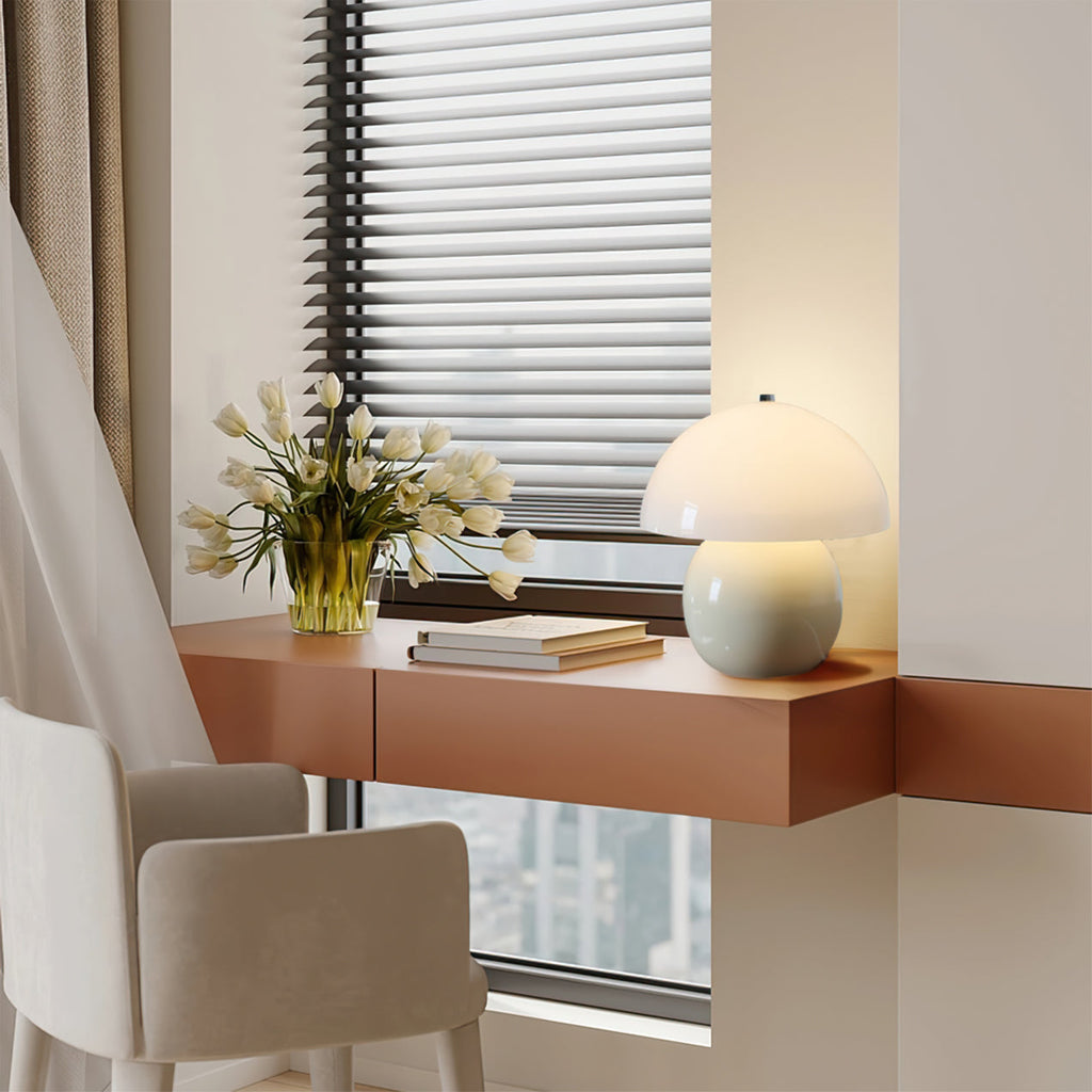 Mushroom Ceramic Built-in Battery Table Lamp