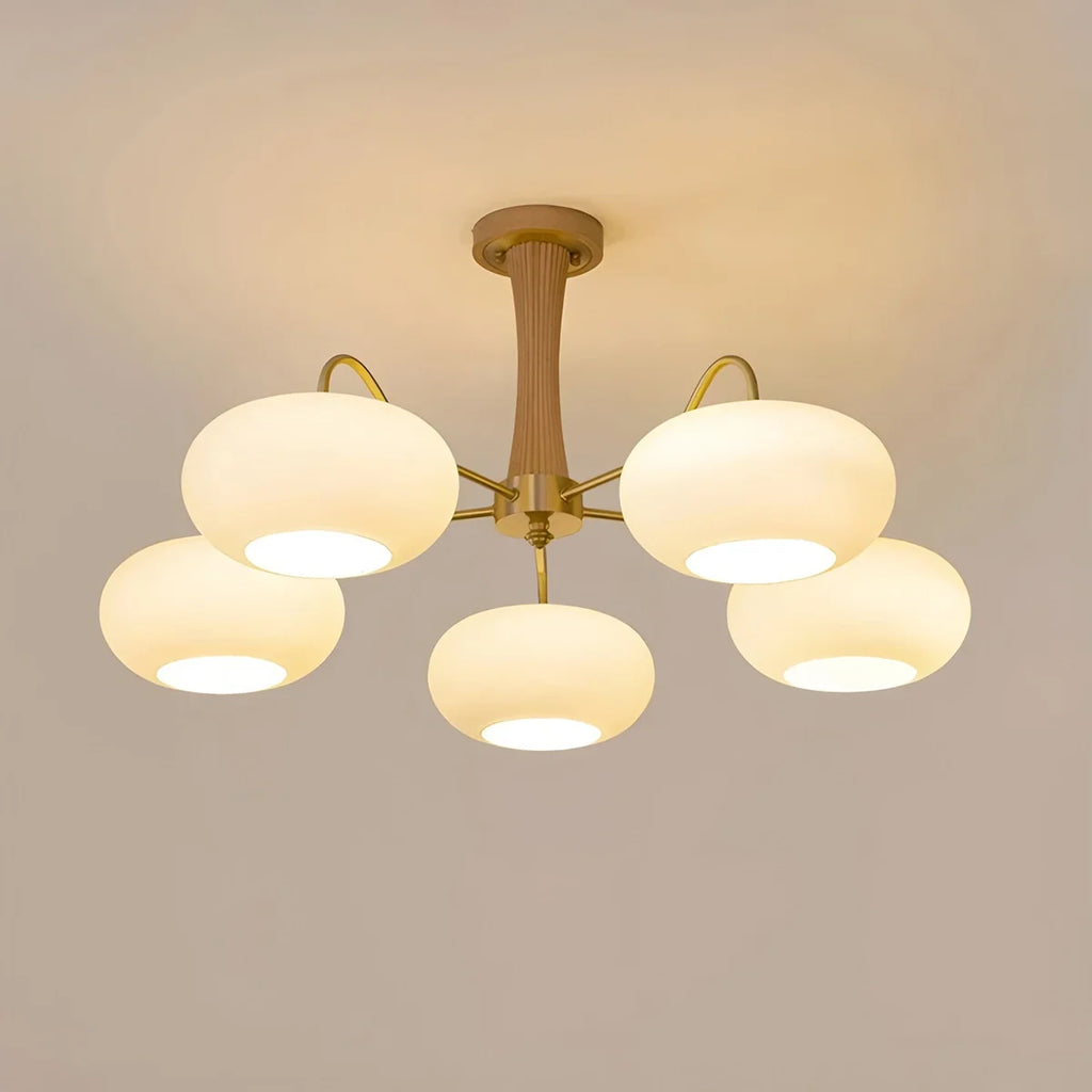 Brass Wooden Persimmon Chandelier