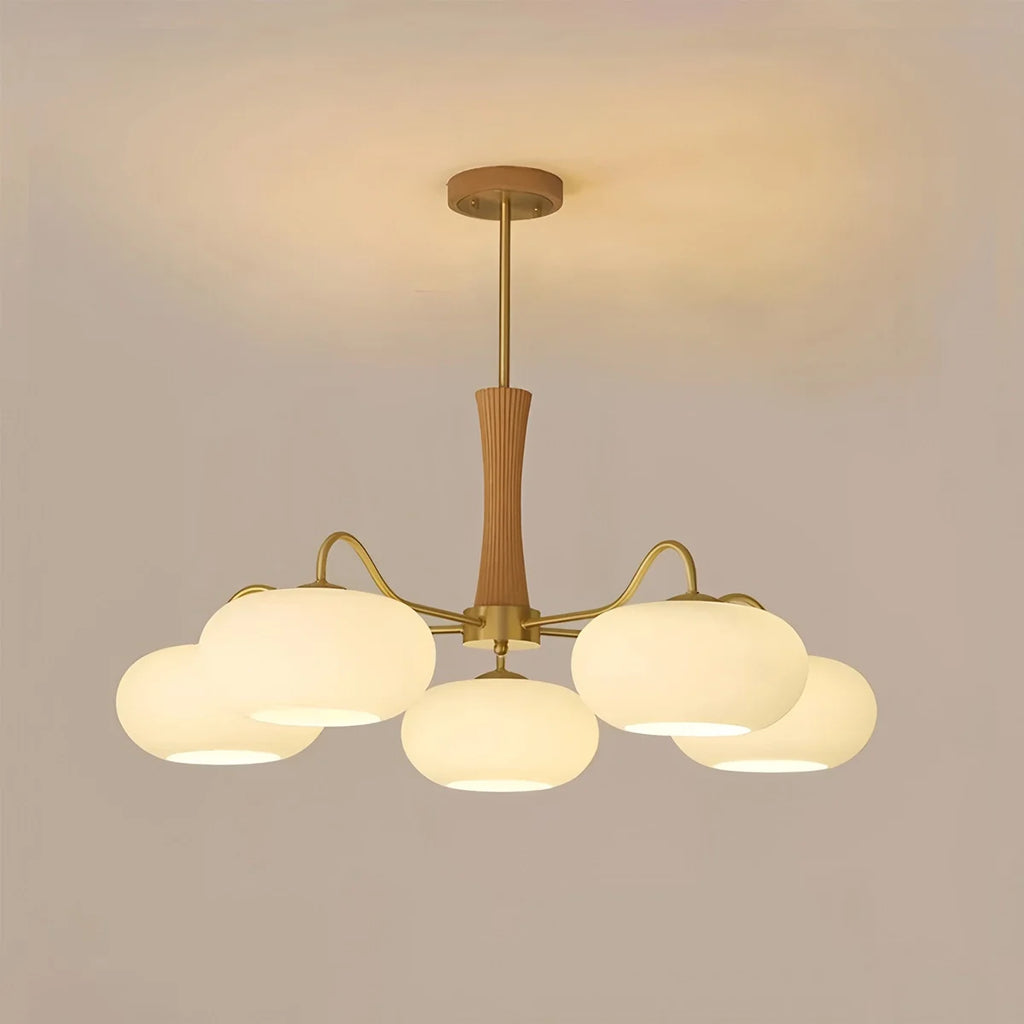 Brass Wooden Persimmon Chandelier