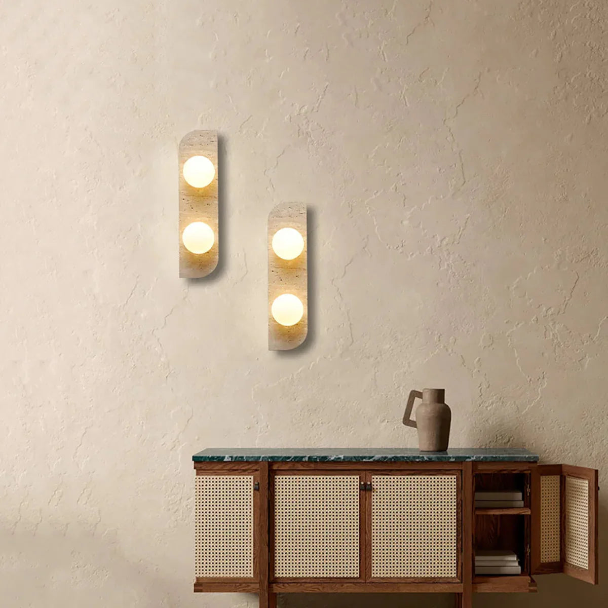 Neptune Travertine Wall Lamp