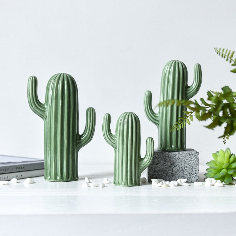 Ceramic Green Cactus Decor