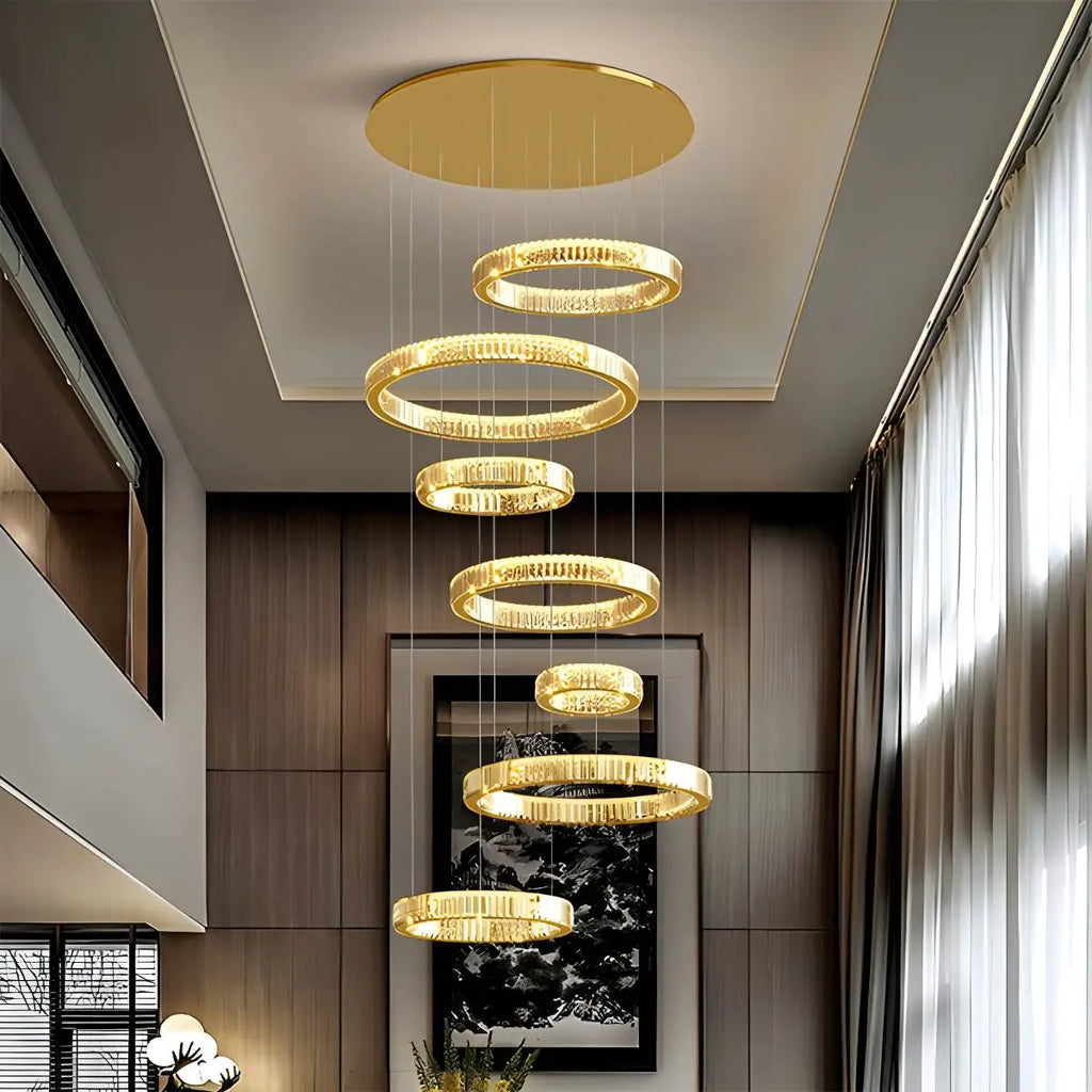 Nordic Circular Villa Crystal Chandelier