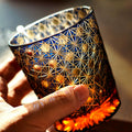 Edo Kiriko Hand-Carved Aurora Whiskey Glass