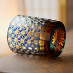 Edo Kiriko Hand-Carved Aurora Whiskey Glass