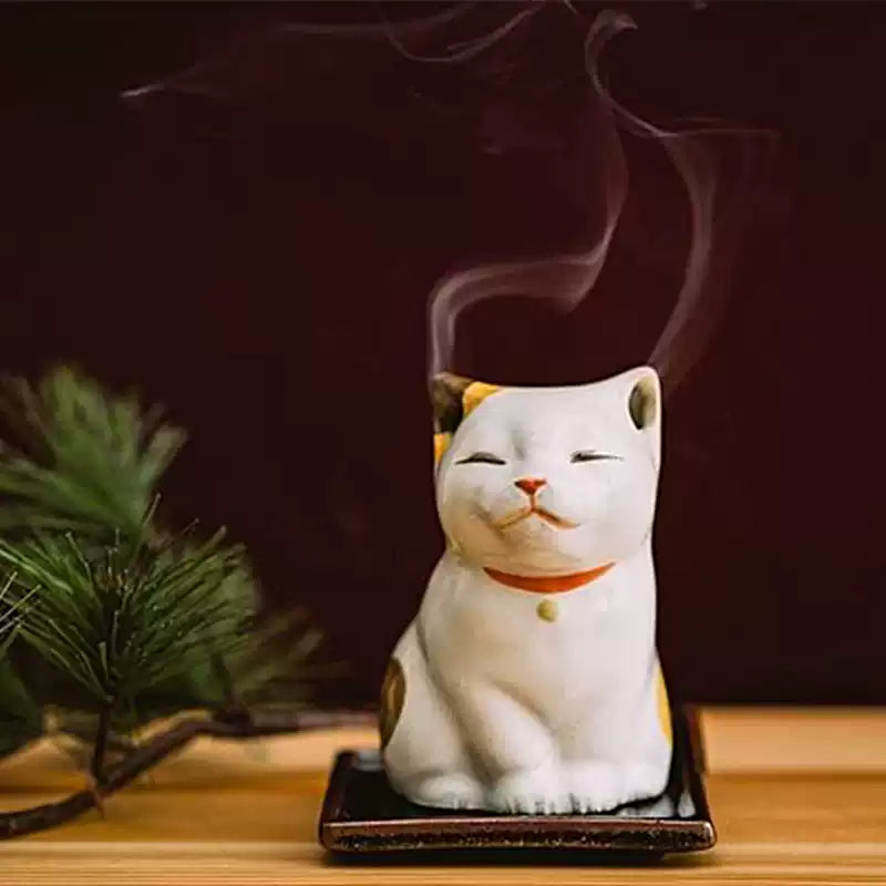 Shoyeido Ceramic Neko Incense Burner