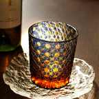 Edo Kiriko Hand-Carved Aurora Whiskey Glass