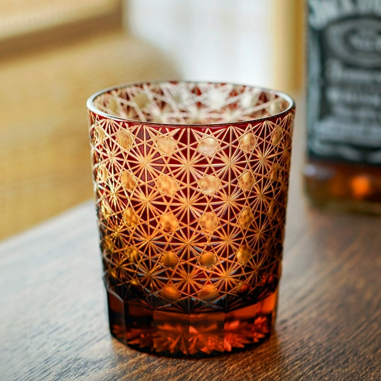 Edo Kiriko Hand-Carved Aurora Whiskey Glass