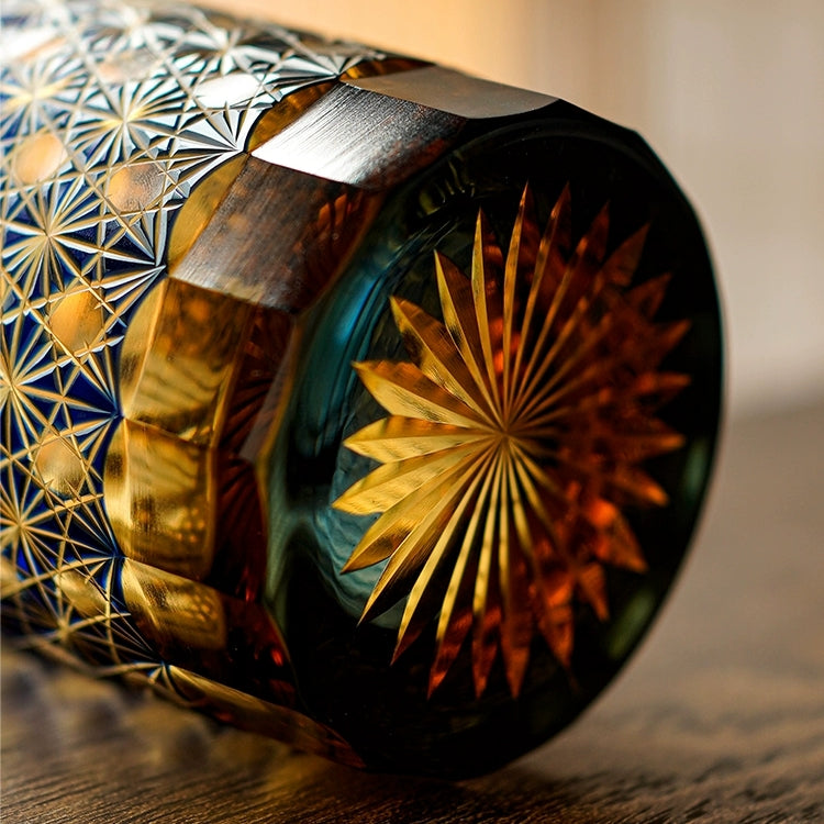Edo Kiriko Hand-Carved Aurora Whiskey Glass