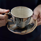 Mino Ware Rustic Hyakuso Ceramic Coffee Cup Set