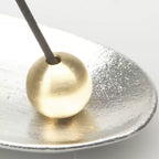 Nousaku Bamboo Leaf-Shaped Tin Incense Holder