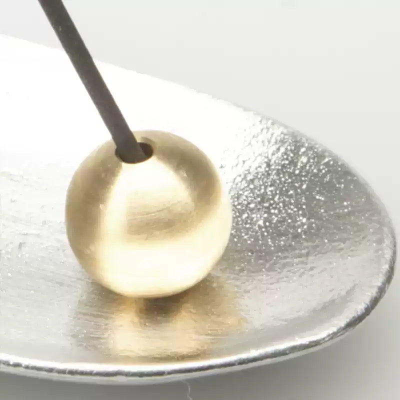 Nousaku Bamboo Leaf-Shaped Tin Incense Holder