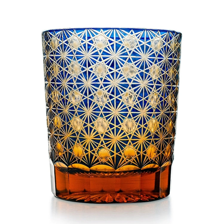 Edo Kiriko Hand-Carved Aurora Whiskey Glass
