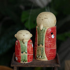 Seto Ware Handmade Rustic Clay Jizo Bodhisattva Incense Burner
