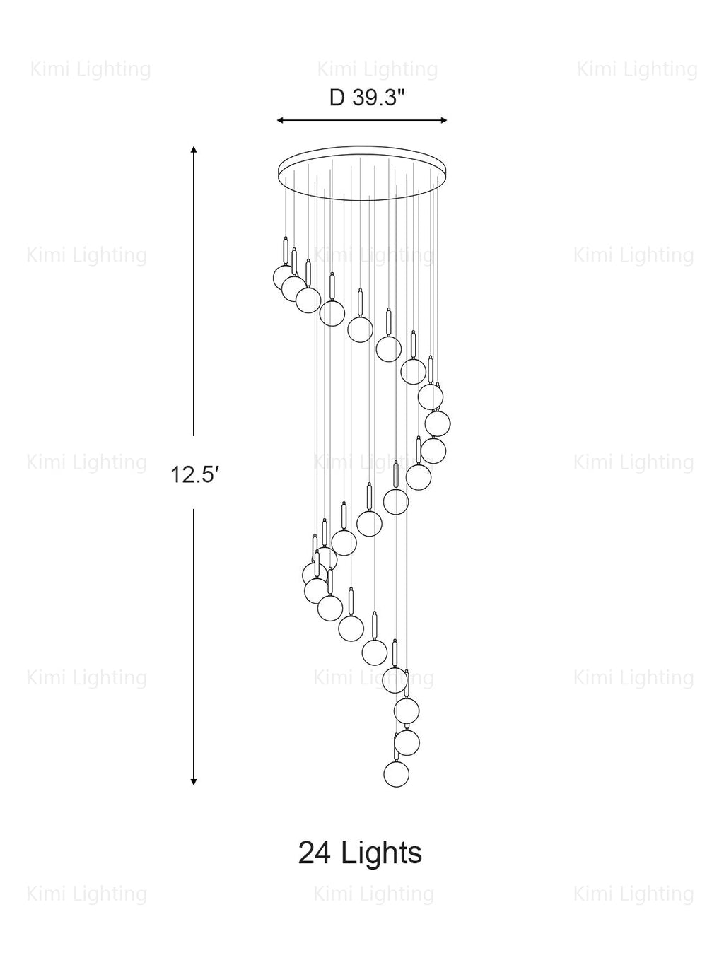Miira Large Transparent Glass Pendant Light