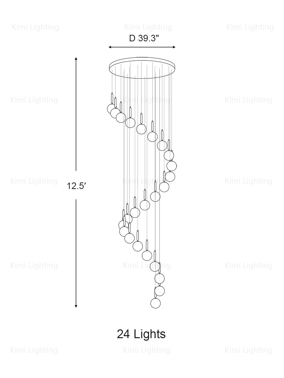 Miira Large Transparent Glass Pendant Light