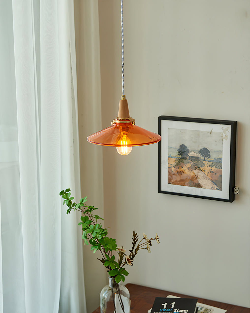 Orange Glass Pendant Lamp