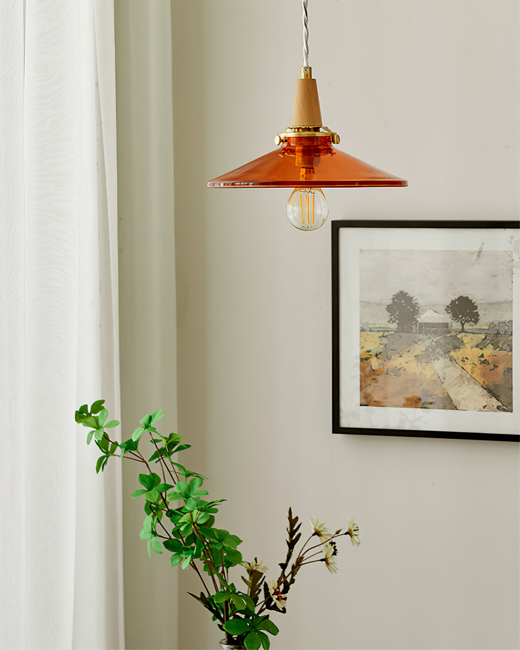 Orange Glass Pendant Lamp