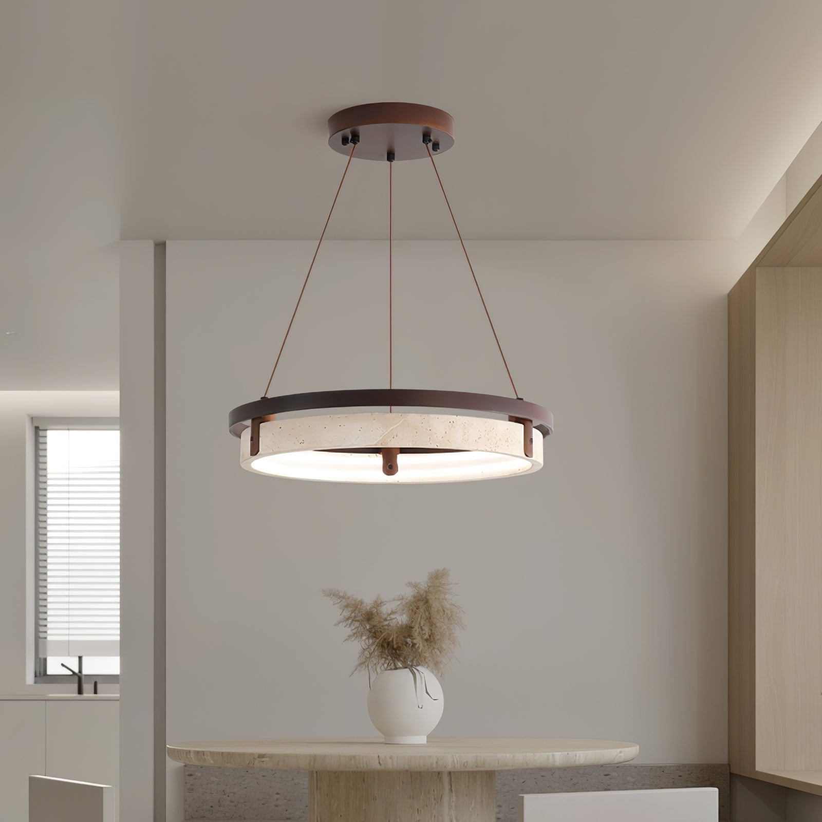 Orbit Travertine Pendant Light
