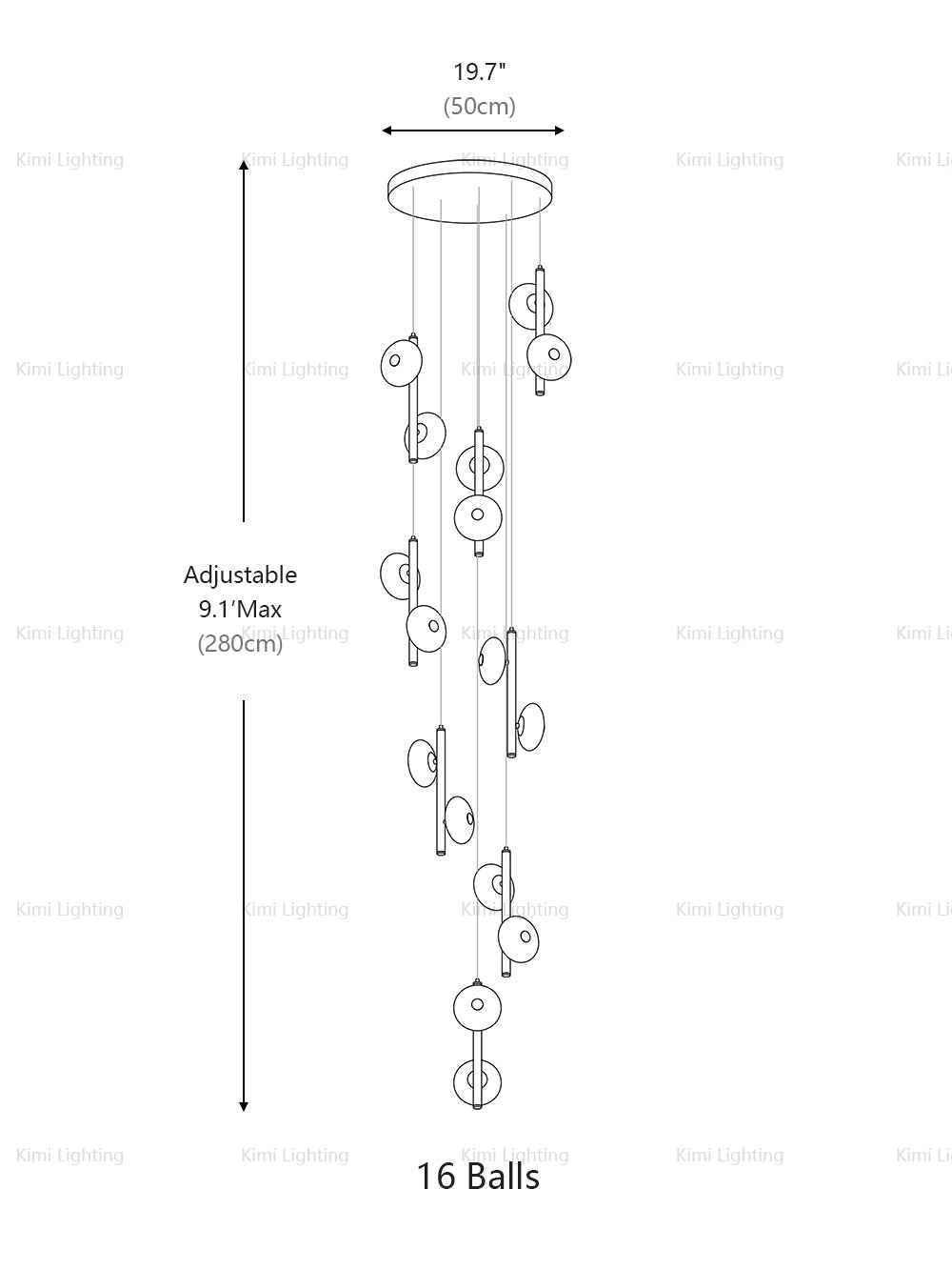 Oval UFO Staircase Pendant Lighting