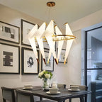 Paper Crane Bird Chandelier for Dining Room