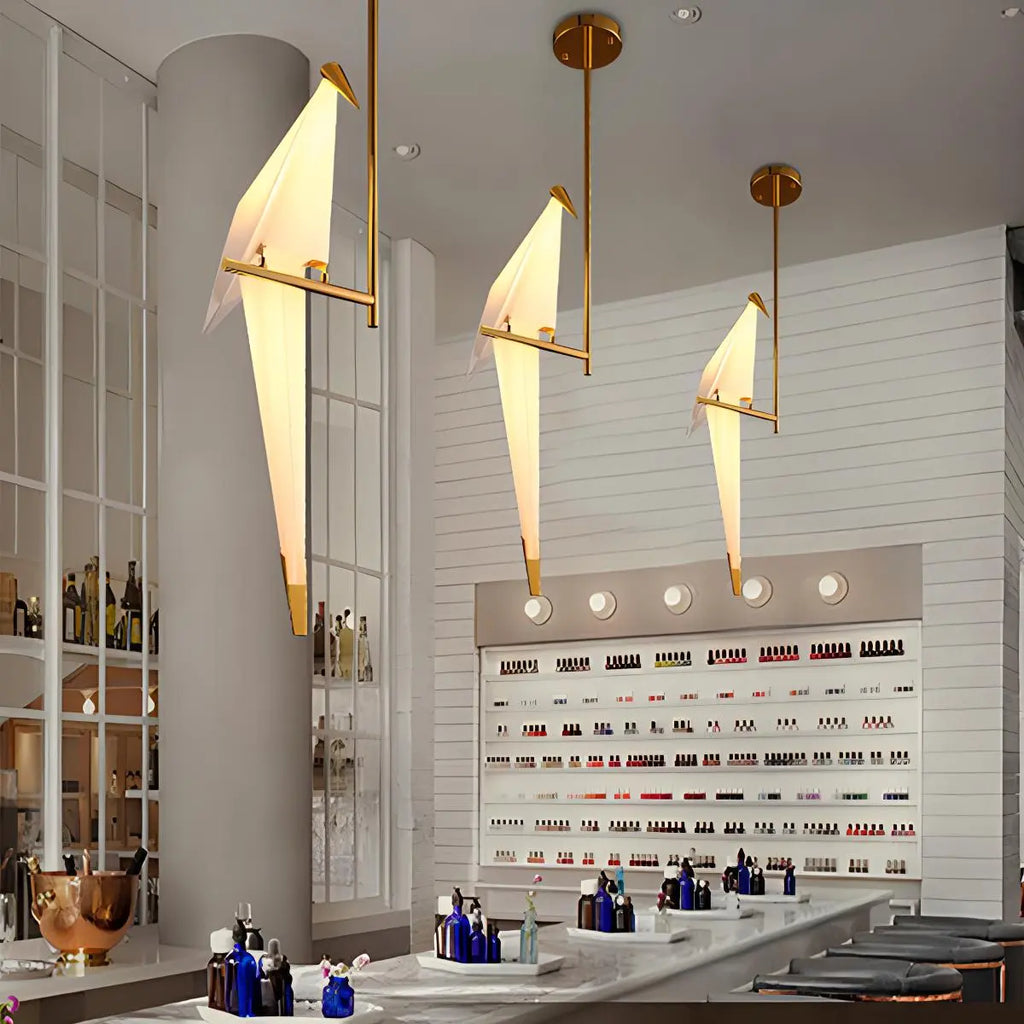 Paper Crane Bird Chandelier for Dining Room