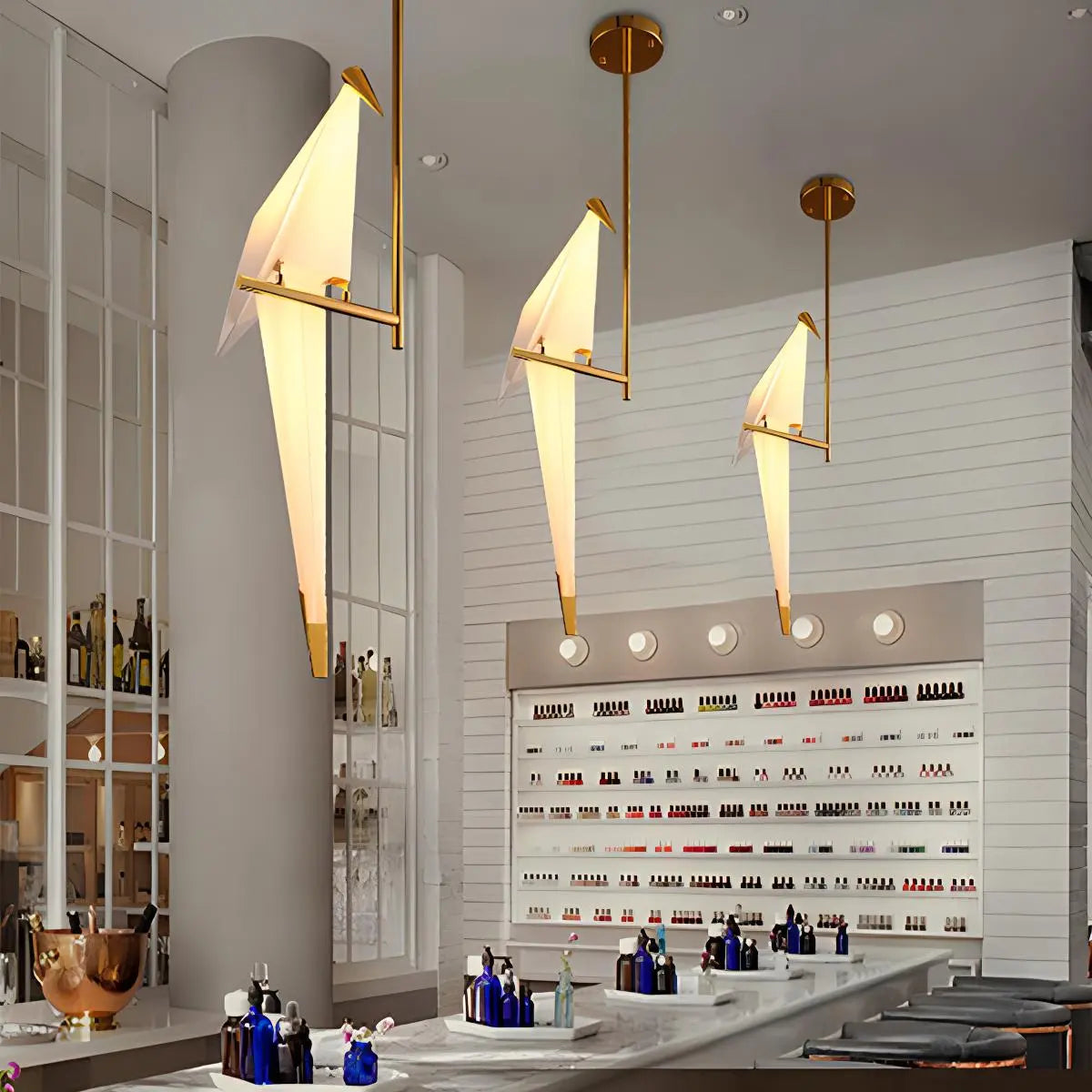 Paper Crane Bird Chandelier for Dining Room